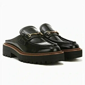 Sam Edelman Black Loafers with Gold Accent